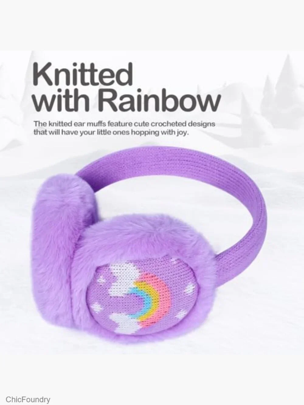 Kids Winter Ear Muffs with Gloves Set Warm Furry Knit Earmuffs 3-15 Years